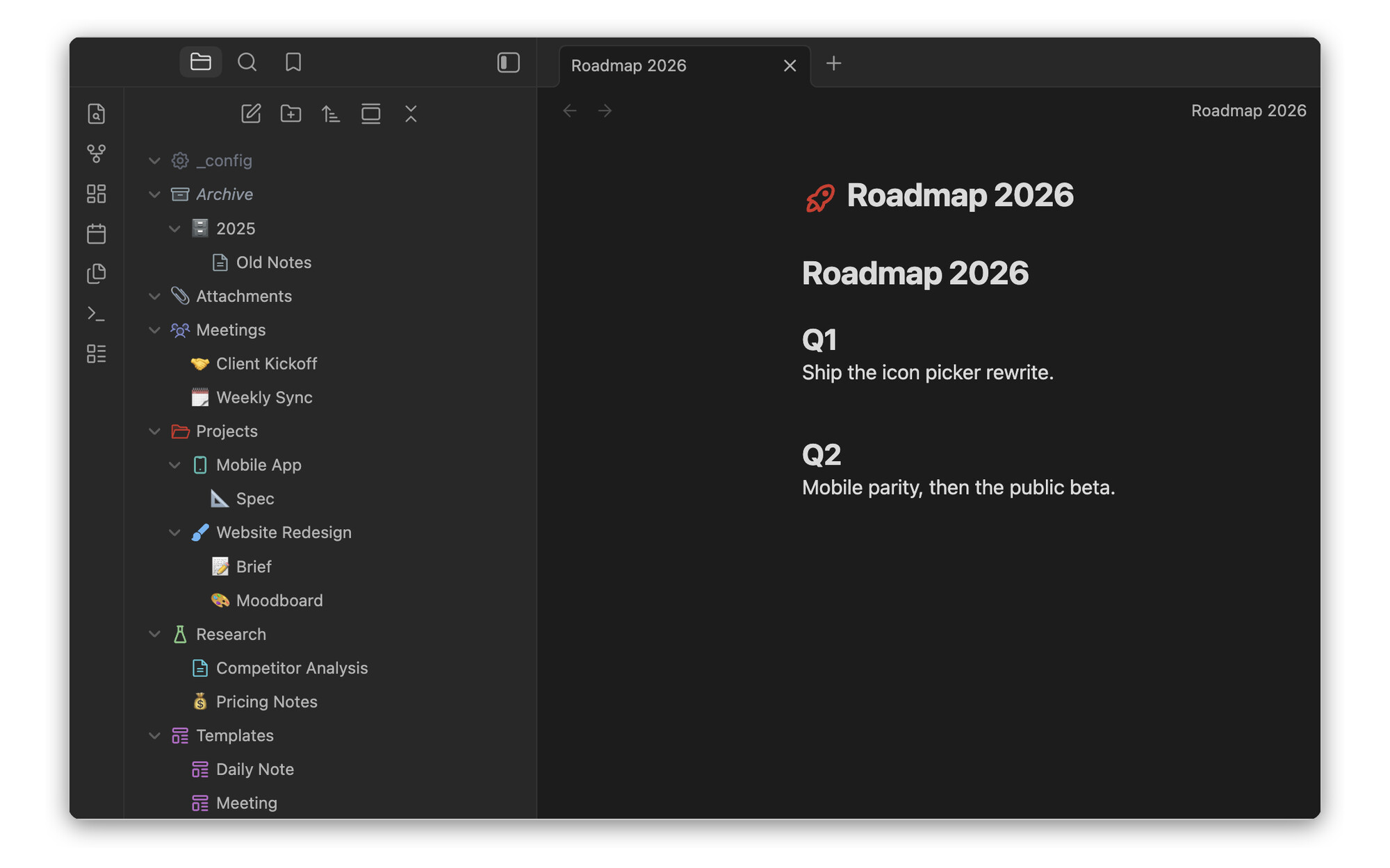 InventExplorer — icons on files and folders in the Obsidian file explorer